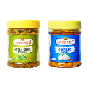 Green Chilly and Garlic Pickle Combo Pack