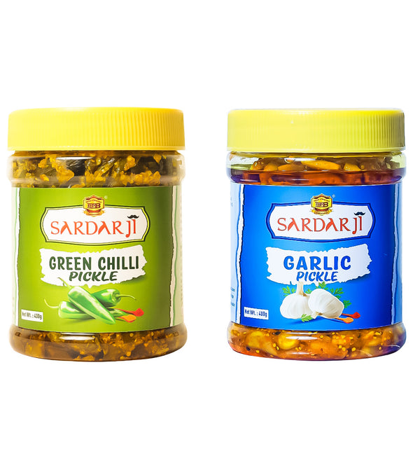 Green Chilly and Garlic Pickle Combo Pack